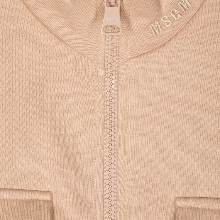 MSGM Felpa beige con ricamo bambina