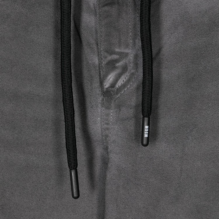 MSGM Pantaloni grigi con logo strass bambina