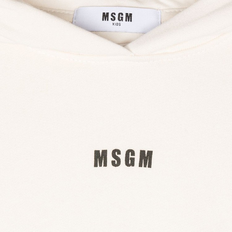 MSGM Felpa bianca con cappuccio e stampa bambina