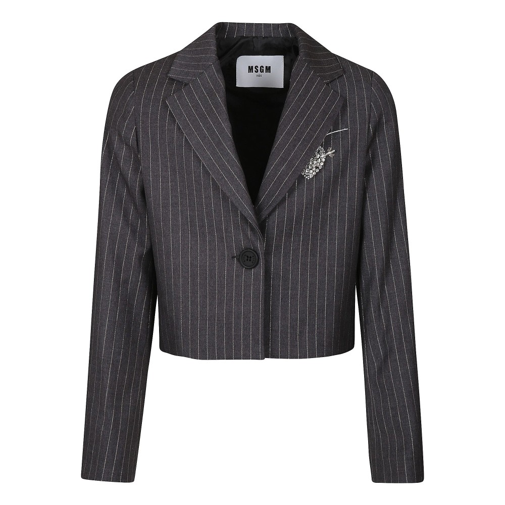MSGM Blazer grigio gessato...