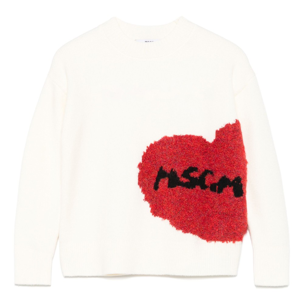 MSGM Maglione bianco con...