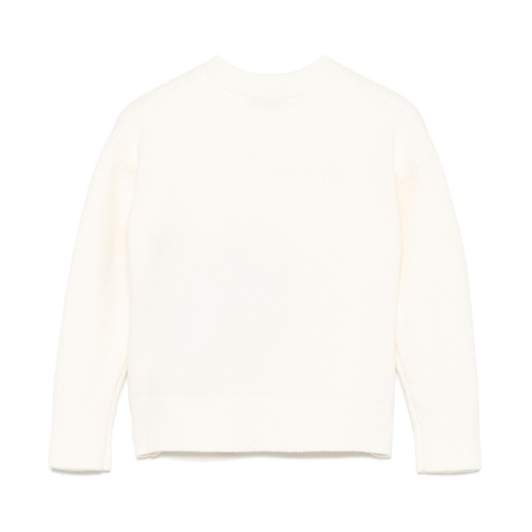 MSGM Maglione bianco con ricamo cuore bambina