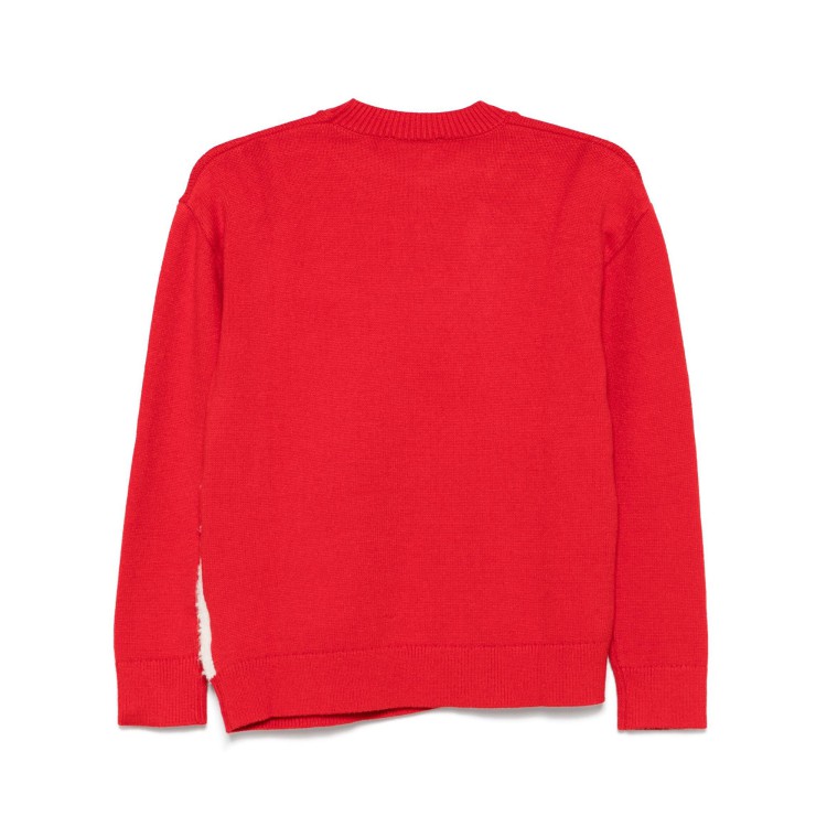 MSGM Maglione rosso con ricamo cuore bambina