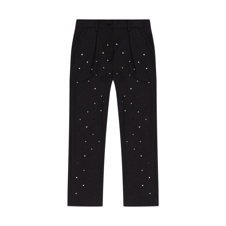 MSGM Pantalone nero con strass bambina