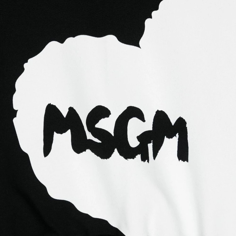MSGM Felpa nera girocollo con stampa bambina