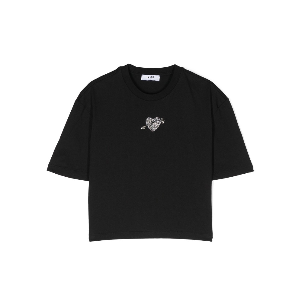 MSGM T-shirt nera con cuore...