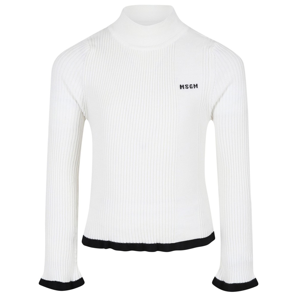 MSGM Maglione bianco a...