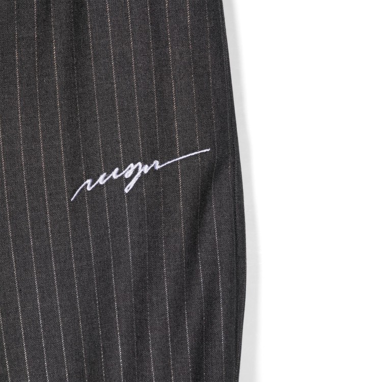 MSGM Pantaloni grigi con ricamo gessato lurex bambina