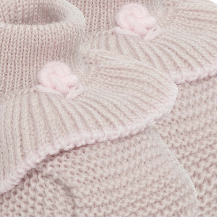 MARLU' Scarpine tortora in filo di lana neonata