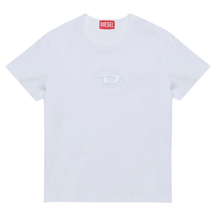 DIESEL T-shirt bianca con ricamo bambina