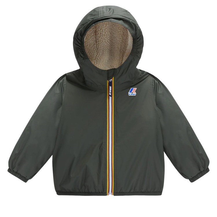 K-WAY Giubotto verde con cappuccio neonati