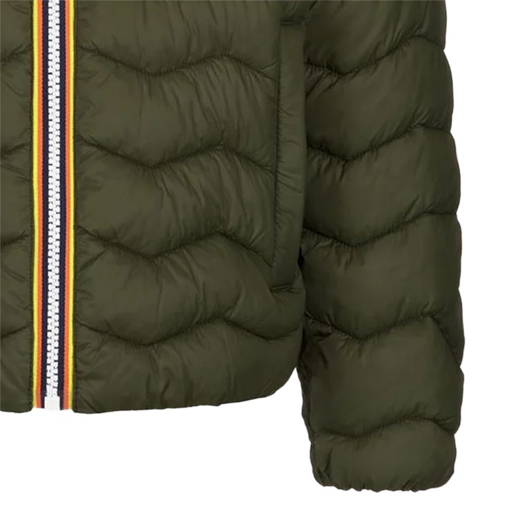 K-WAY Giubotto verde trapuntato con cappuccio bambini
