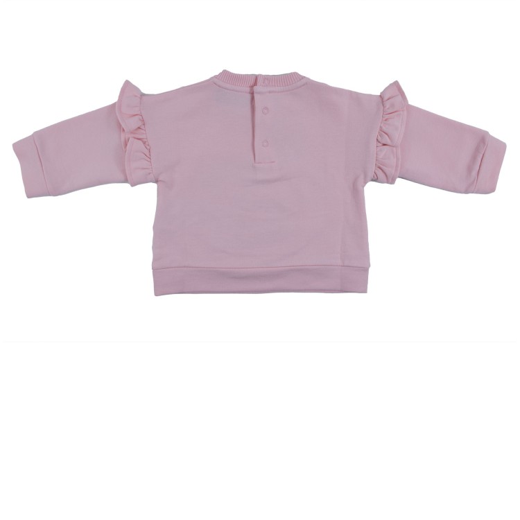 MOSCHINO Felpa rosa stampa e logo neonata