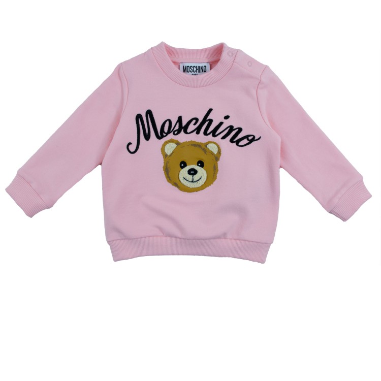 MOSCHINO Felpa rosa  neonata