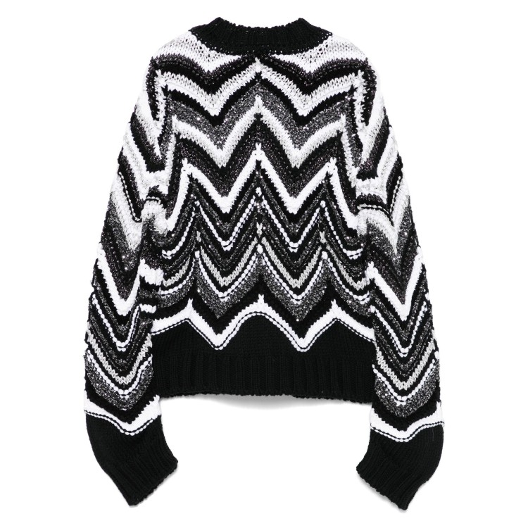 MISSONI Maglione bianco e nero con motivo zig zag bambina