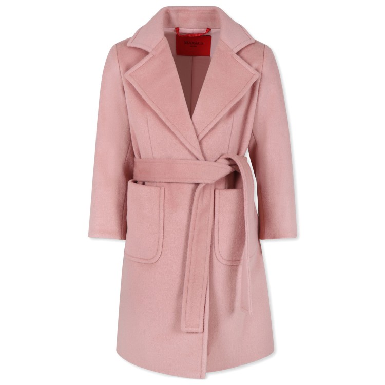 MAX&CO Cappotto rosa con cintura bambina