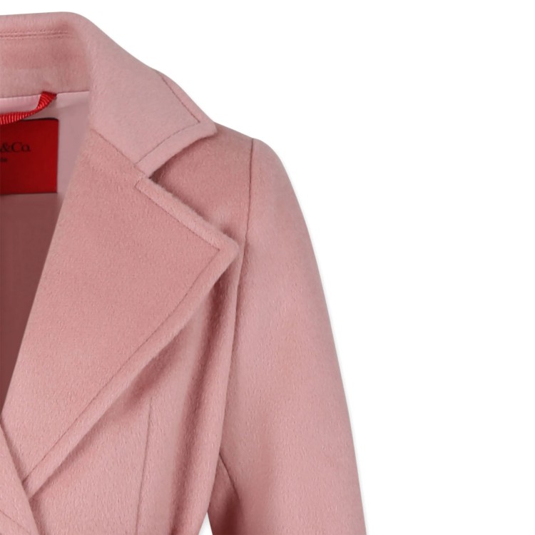 MAX&CO Cappotto rosa con cintura bambina