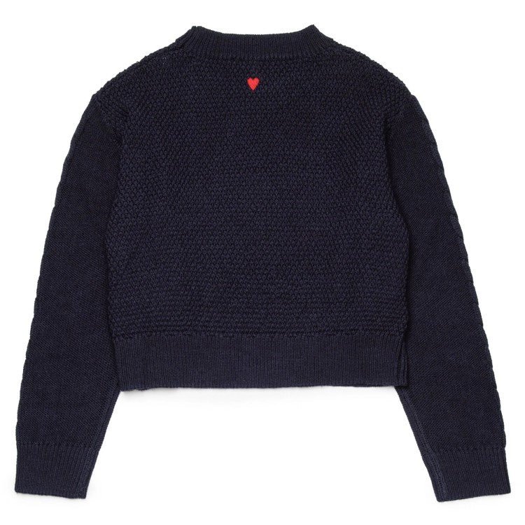 MAX&CO Maglione blu a maglia intrecciata bambina
