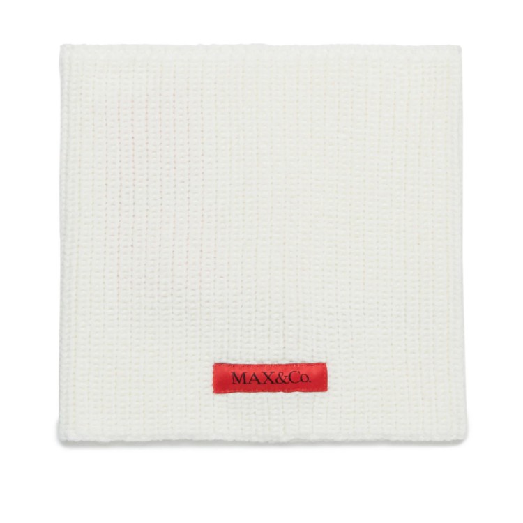 MAX&CO Scaldacollo crema misto lana con logo bambina