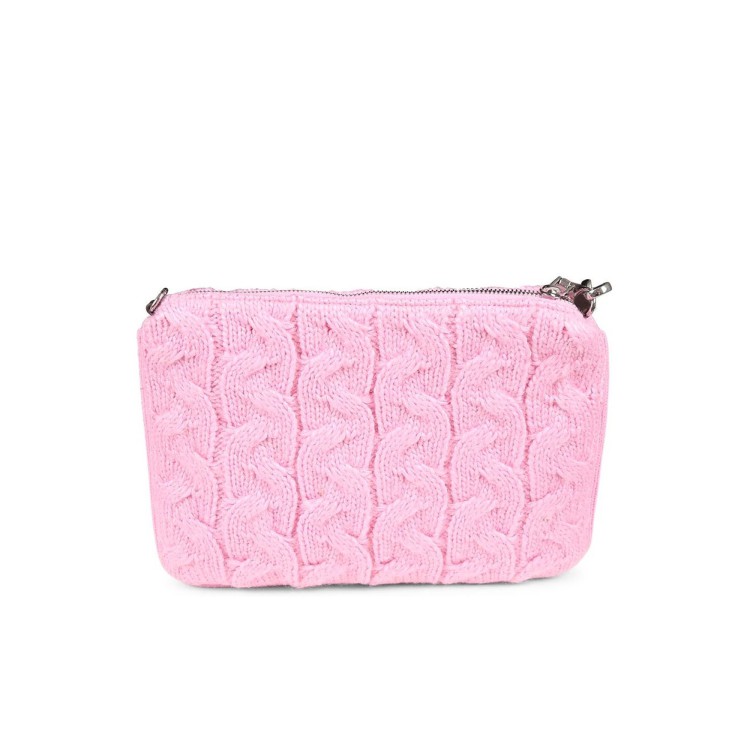 SAINT BARTH Pochette rosa Parisienne a trecce con strass bambina