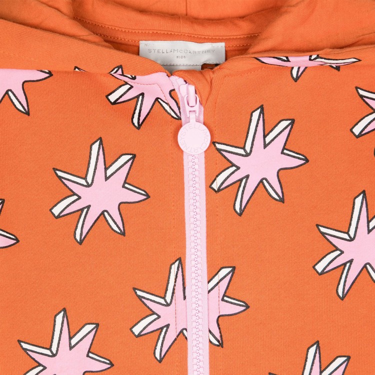 STELLA McCARTNEY Felpa arancione con stampa multicolor bambina
