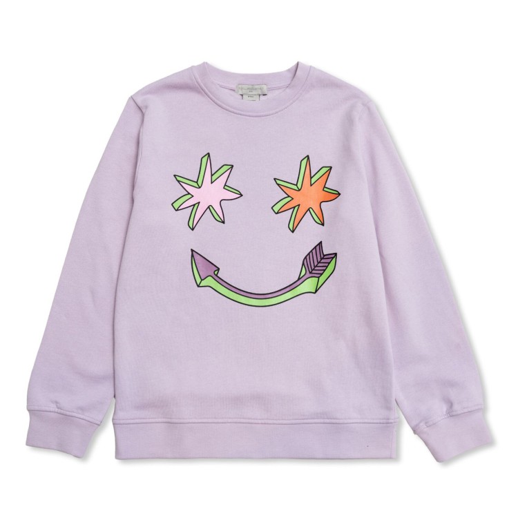 STELLA McCARTNEY Felpa lilla con stampa grafica bambina