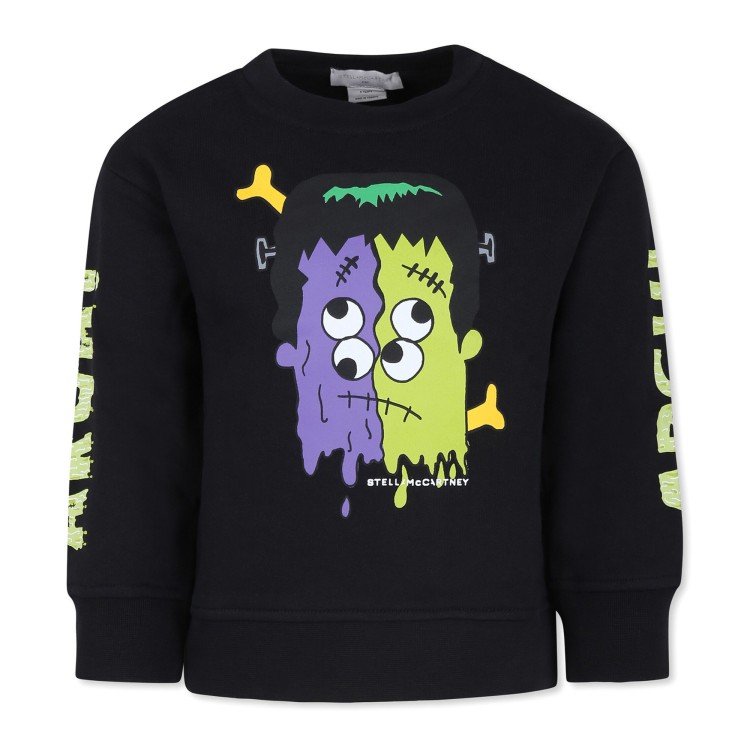 STELLA McCARTNEY Felpa nera con stampa grafica bambino