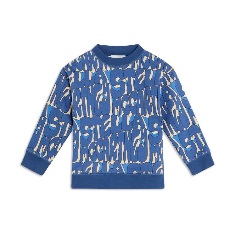 STELLA McCARTNEY Felpa blu con logo Stella bambini