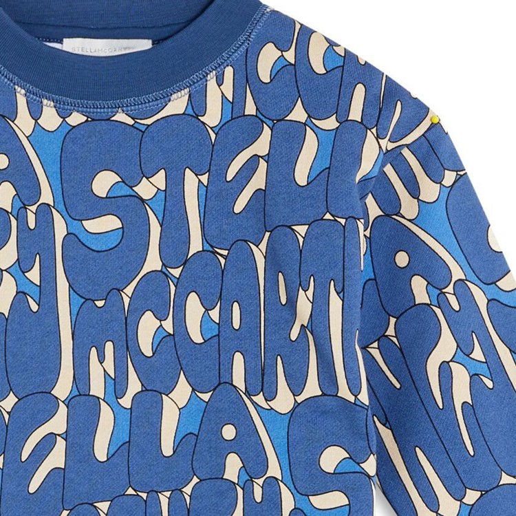 STELLA McCARTNEY Felpa blu con logo Stella bambini