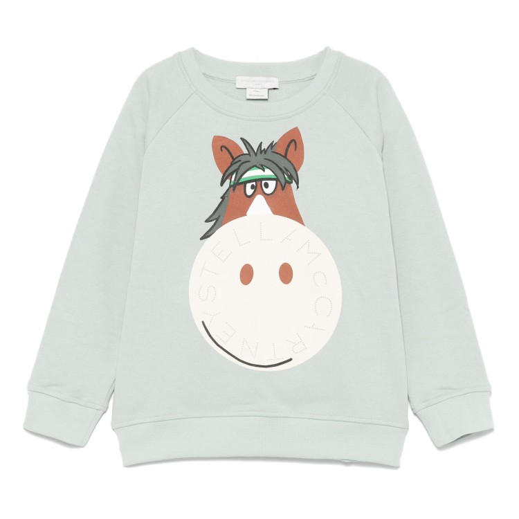 STELLA McCARTNEY Felpa verde chiaro con stampa bambina
