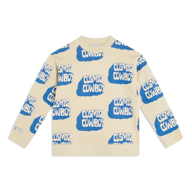STELLA McCARTNEY Felpa beige Cosmic Cowboy bambino