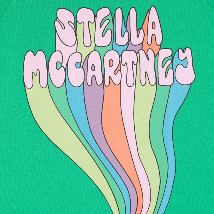 STELLA McCARTNEY T-shirt verde con grafica Stella bambina