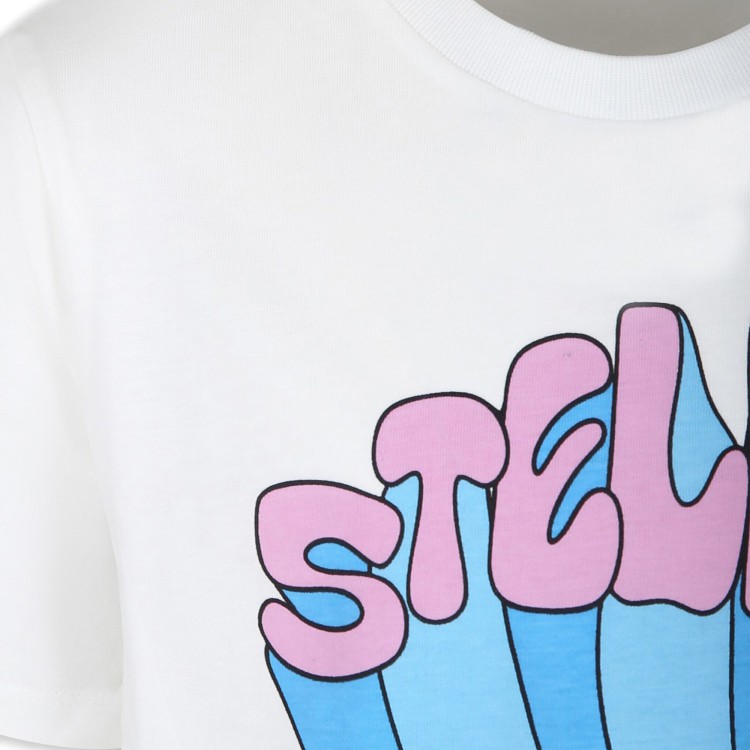 STELLA McCARTNEY T-shirt bianca con stampa multicolor bambina