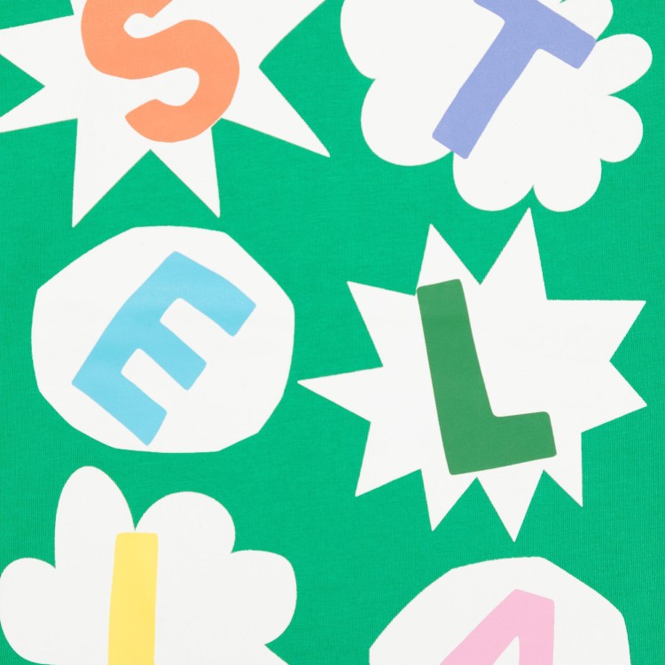 STELLA McCARTNEY T-shirt verde con stampa bambina