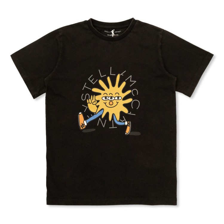 STELLA McCARTNEY T-shirt nera con stampa bambino