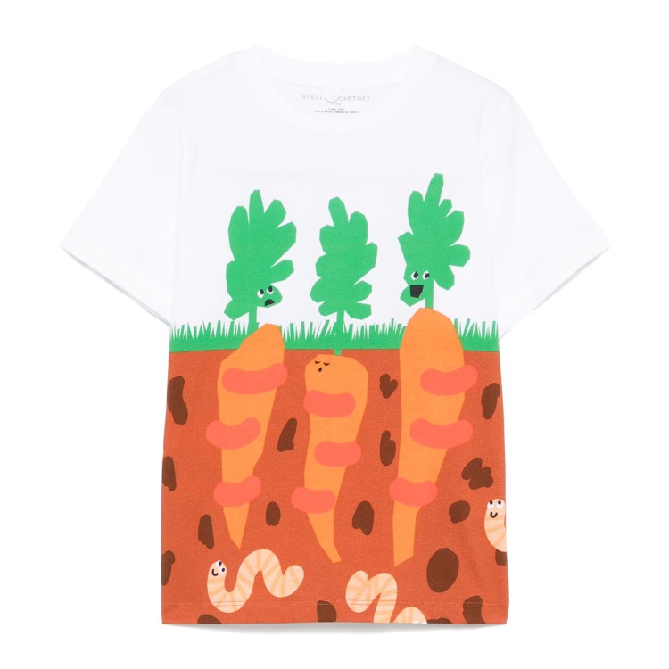 STELLA McCARTNEY T-shirt bianca con stampa bambini