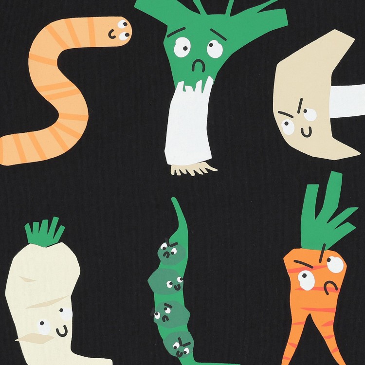 STELLA McCARTNEY T-shirt nera con stampa bambini