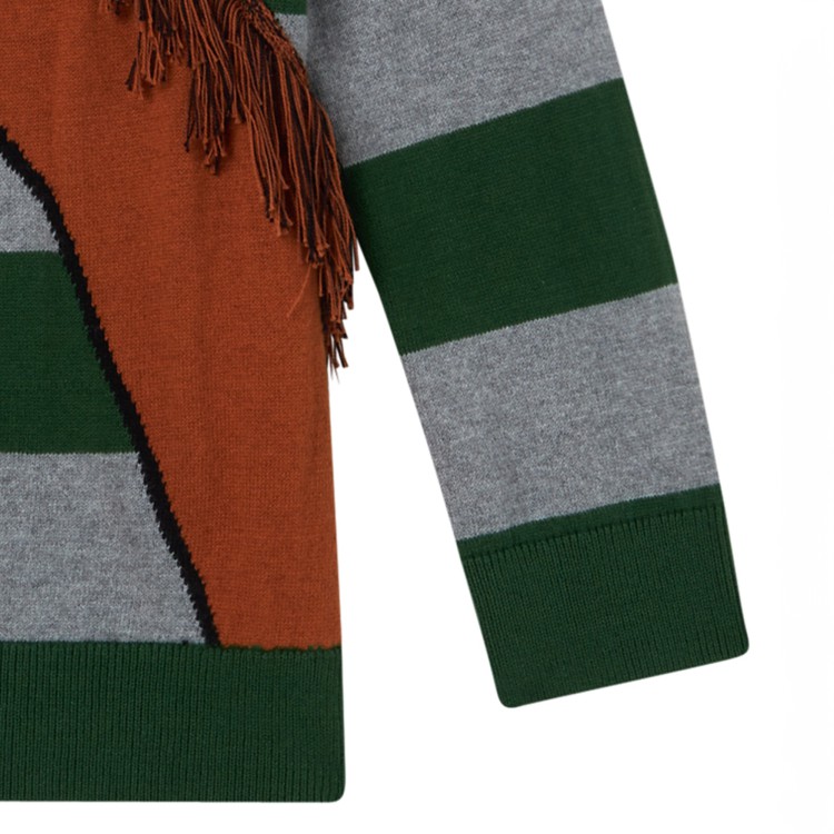 STELLA McCARTNEY Maglione verde e grigio a righe bambino