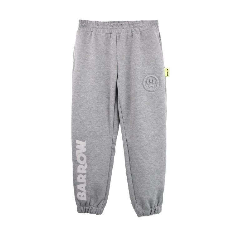BARROW Pantaloni grigio melange con logo goffrato bambini