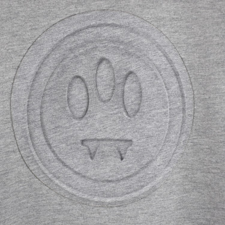 BARROW Felpa grigio melange con logo goffrato bambini