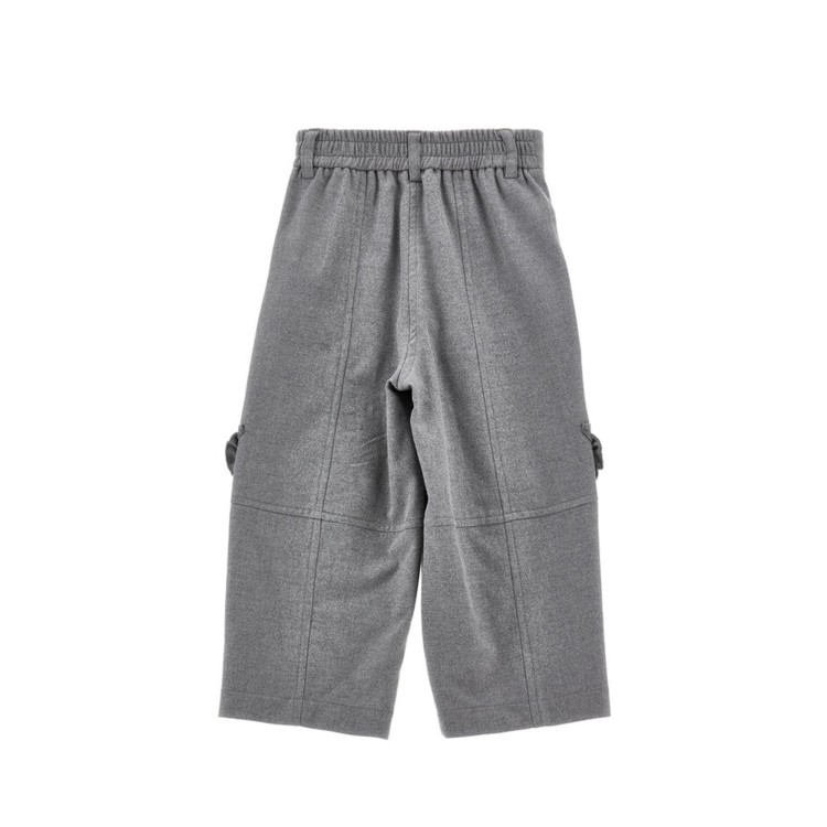 MONNALISA Pantaloni grigi cargo in flanella bambina