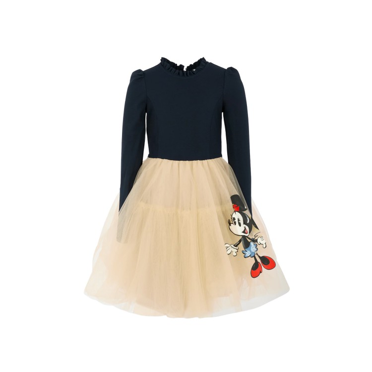 MONNALISA Abito blu e crema Minnie bambina