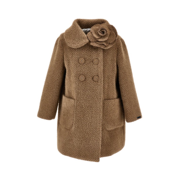 MONNALISA Cappotto doppiopetto caramello bambina