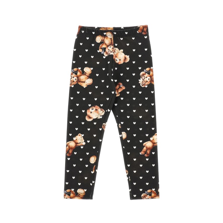 MONNALISA Leggings neri con motivo orsetti bambina