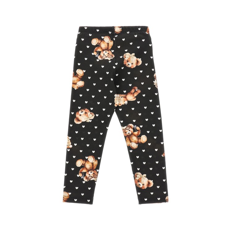 MONNALISA Leggings neri con motivo orsetti bambina