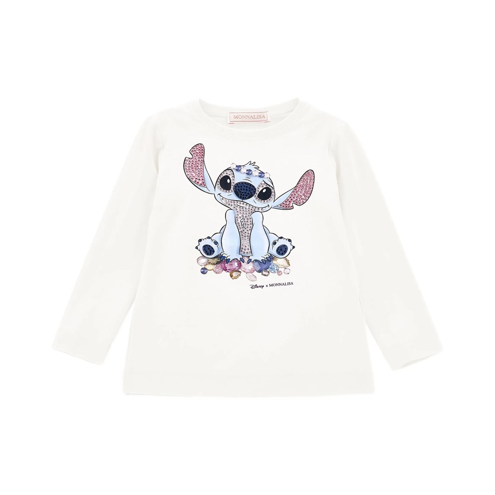 MONNALISA T-shirt bianca a...