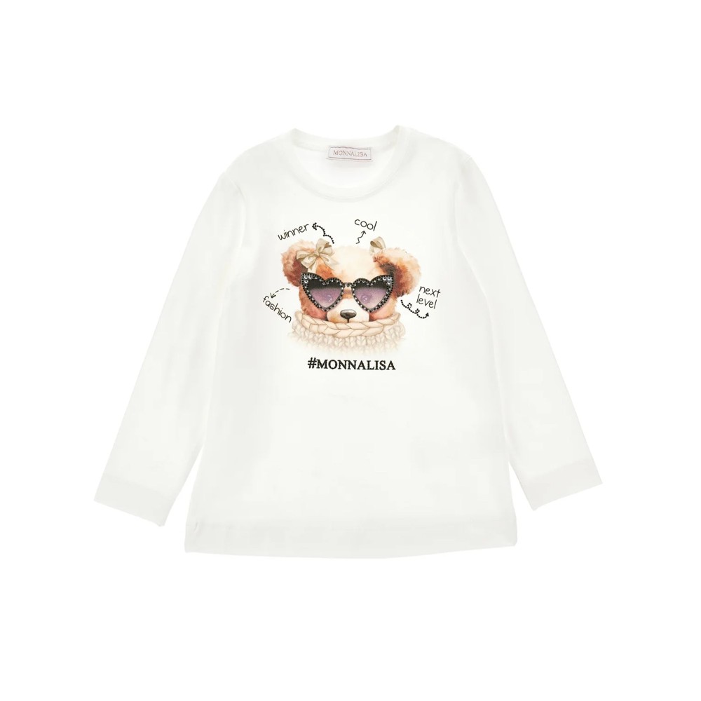 MONNALISA T-shirt bianca a...