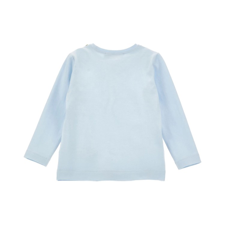 MONNALISA T-shirt celeste a maniche lunghe fiocco bambina