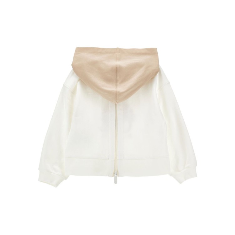 MONNALISA Felpa beige e crema con cappuccio bambina