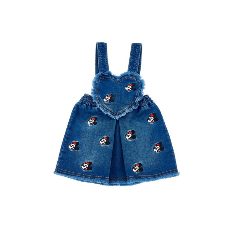 MONNALISA Salopette gonna in denim Minnie bambina